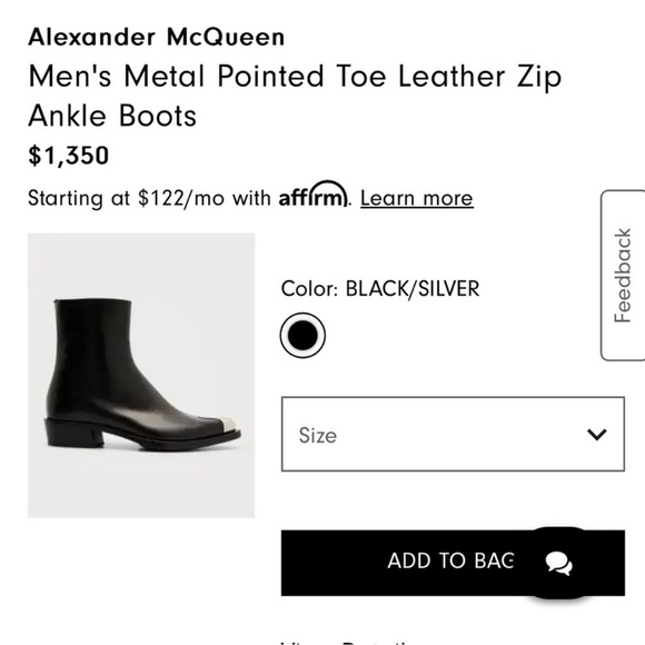 NWOB size 43
Alexander McQueen Metallic Toe Ankle Boots - Picture 8 of 11